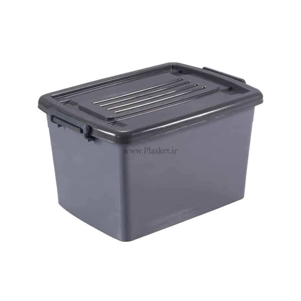 207باکس-چرخدار-سایز-7-شفاف-دربدار-پلاسکتطوسی باکس چرخدار با درب سایز 7 شفاف دربدار پلاستیکی با چرخ قرمز مناسب نگهداری اسباببازی و قطعات