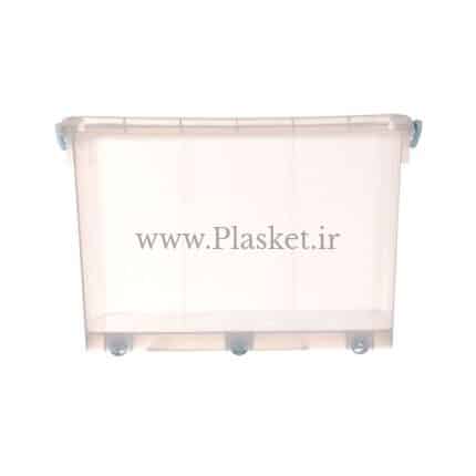 باکس چرخدار با درب شفاف سایز 8 پلاسکت با درب و چرخ مقاوم برای نگهداری صنعتی